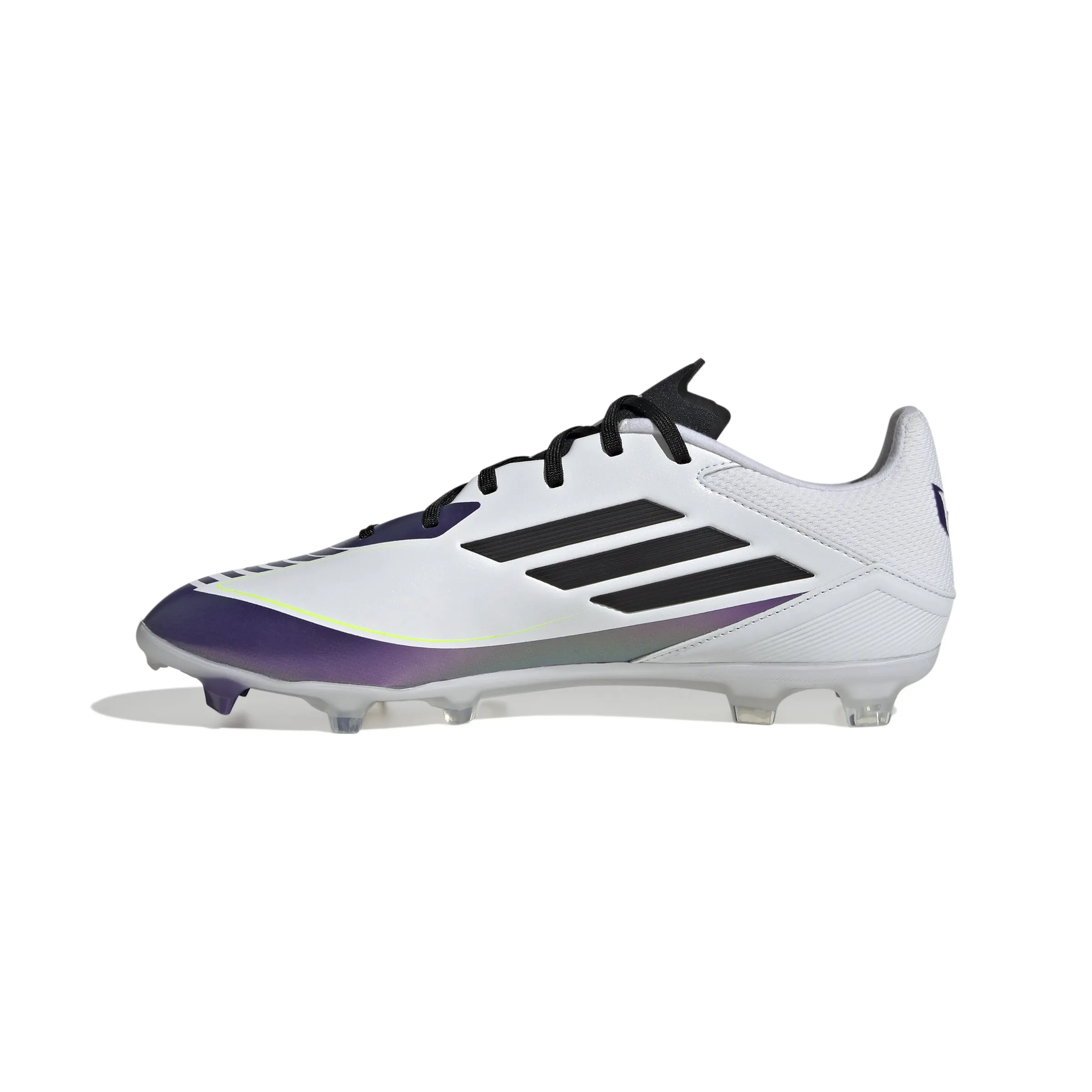 adidas F50 League FG/MG Firm Ground/Multi Ground MESSI Cleat Shoes - FTW White/Core Black/Unity Purple