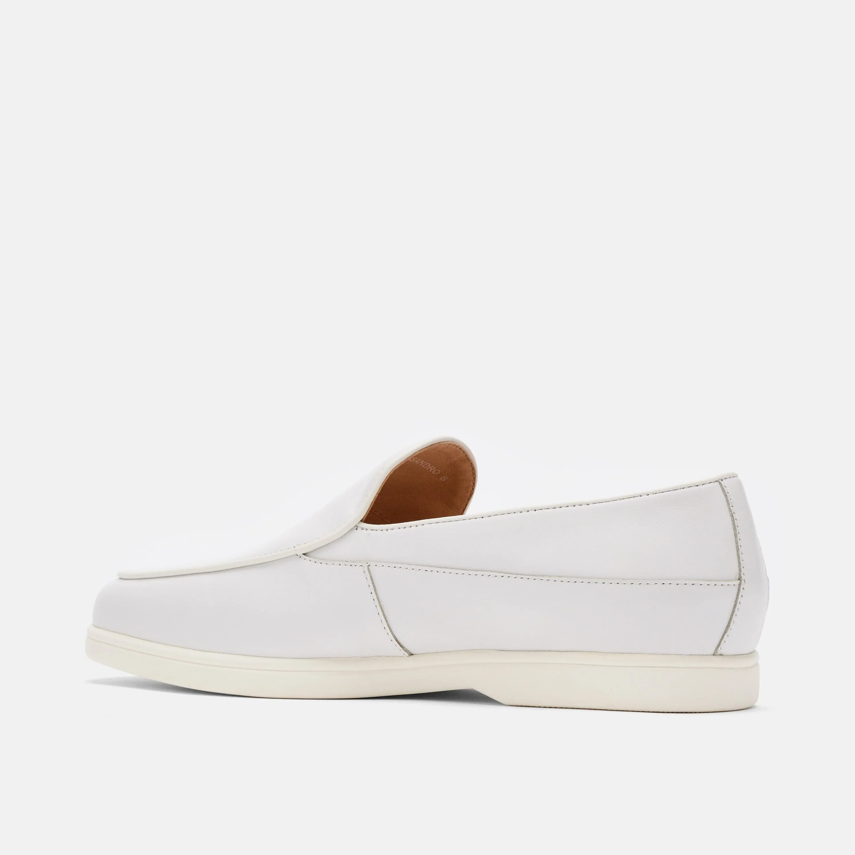 Alessandro White Leather Venetian Loafers