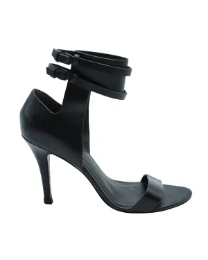 Alexander Wang Ankle Strap Heeled Sandals in Black Leather