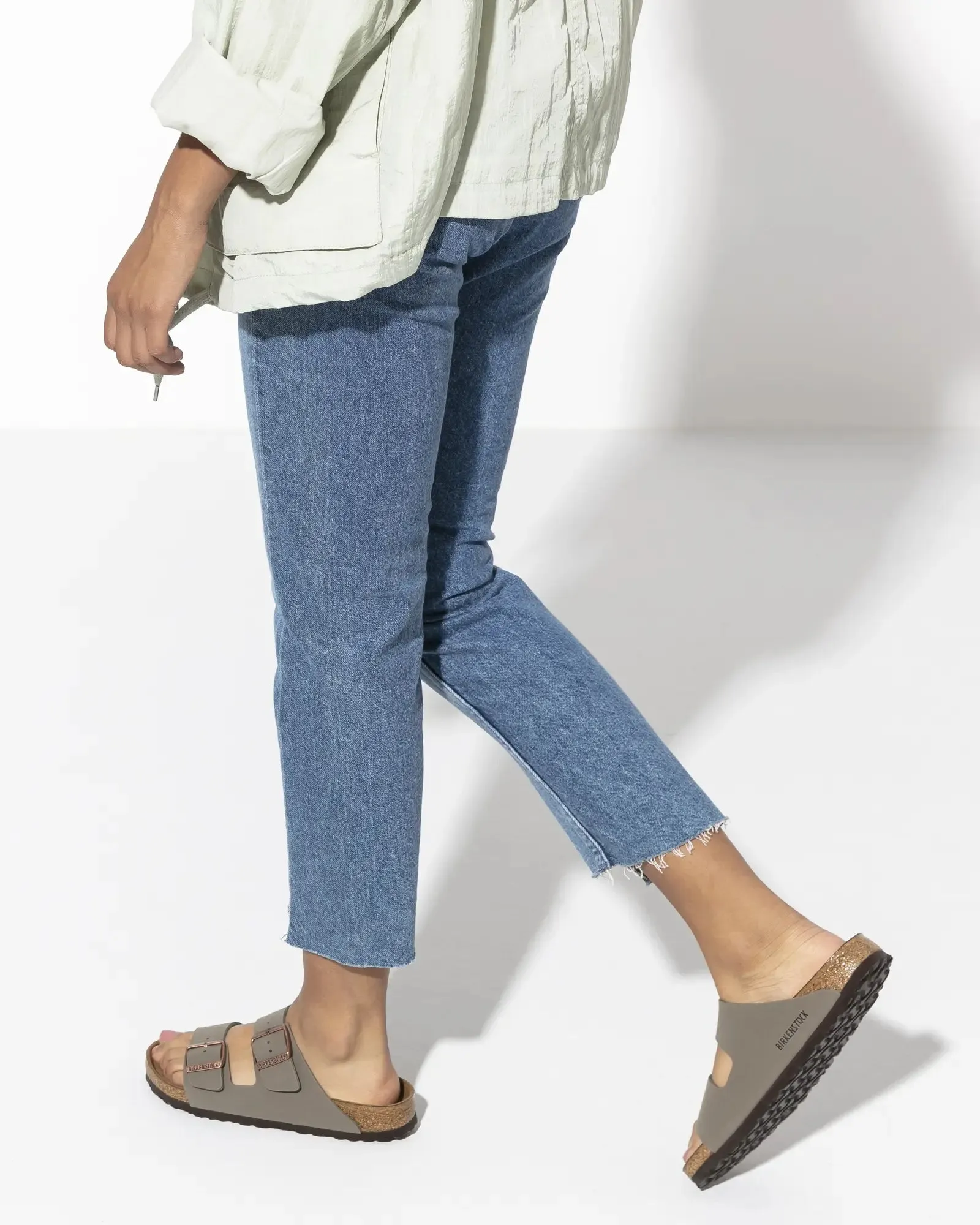 Arizona Birko Flor Sandals in Stone