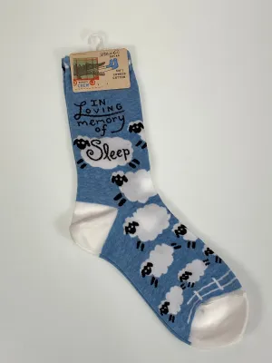 Blue Q Womens Crew Socks - In Loving Memory Of Sleep