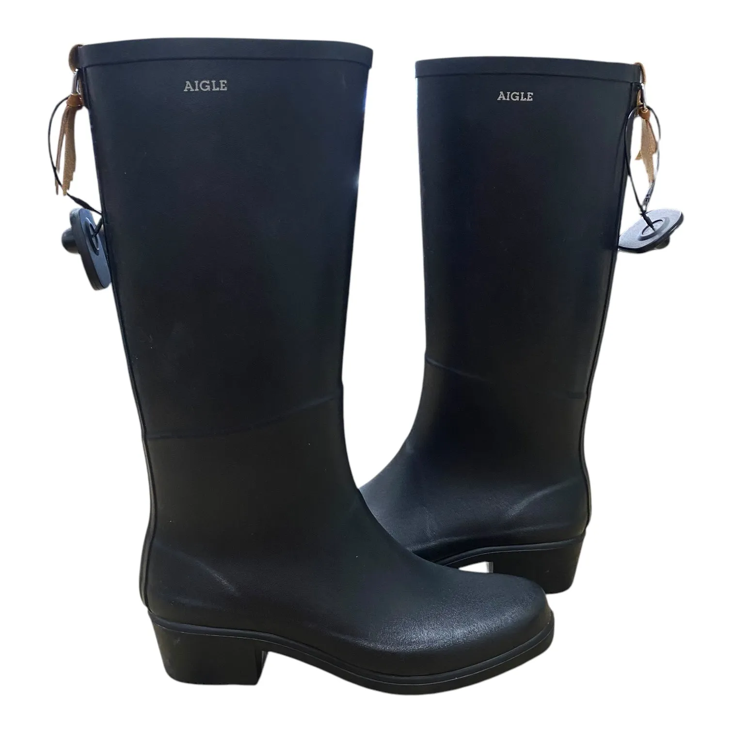 Boots Rain By Aigle In Black, Size:10