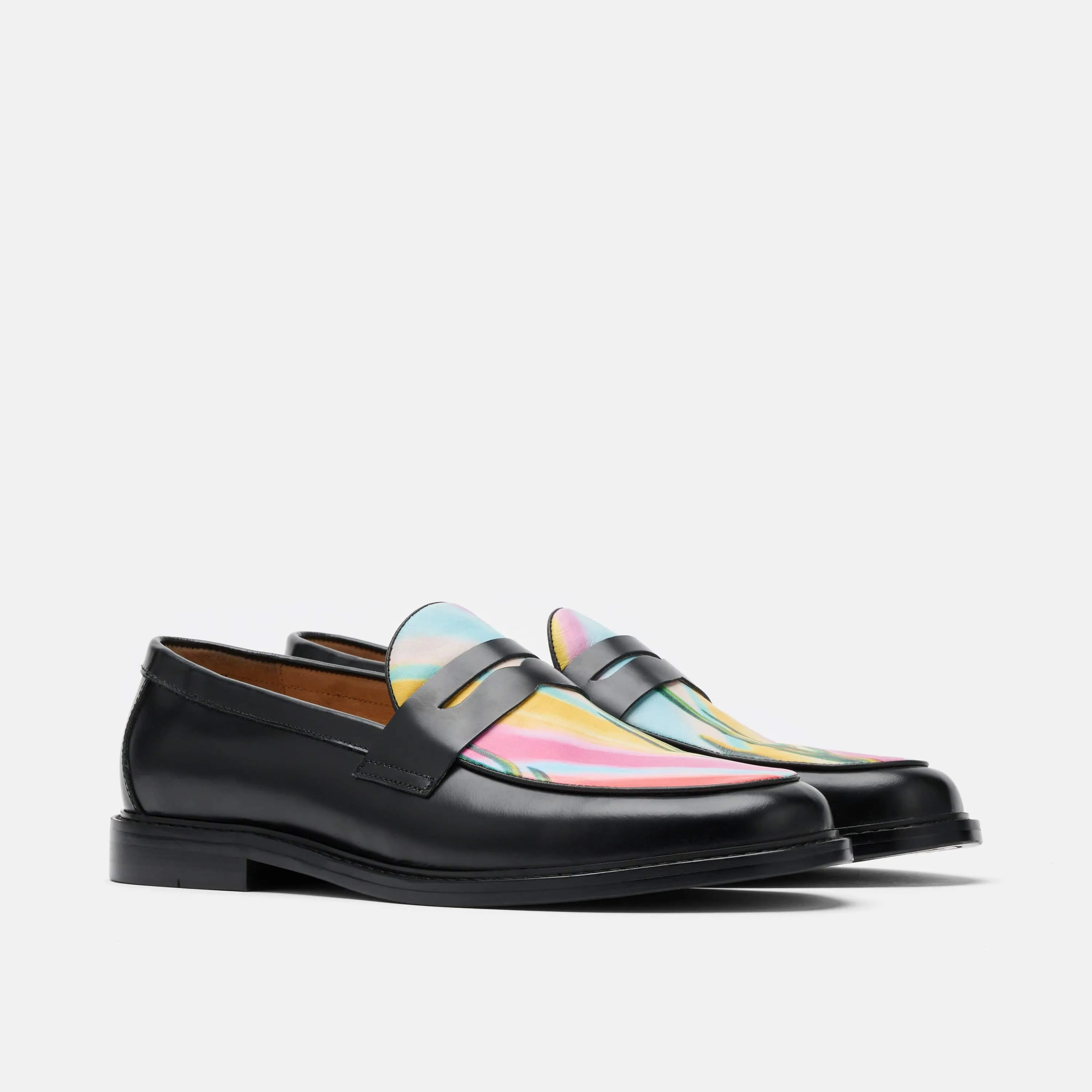 Calum Cactus Leather Penny Loafers