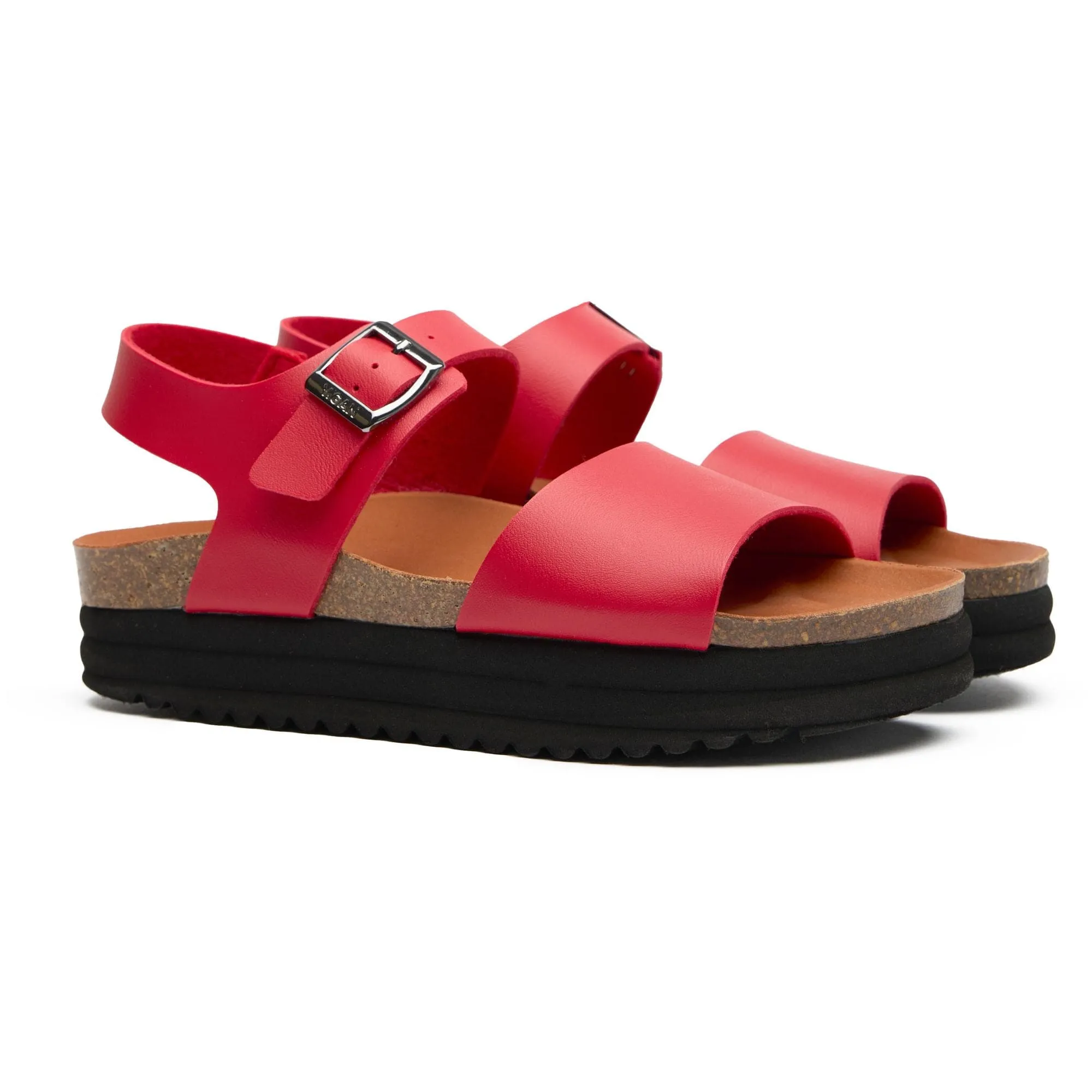 Clove Women's Vegan Flatform Sandals | Red