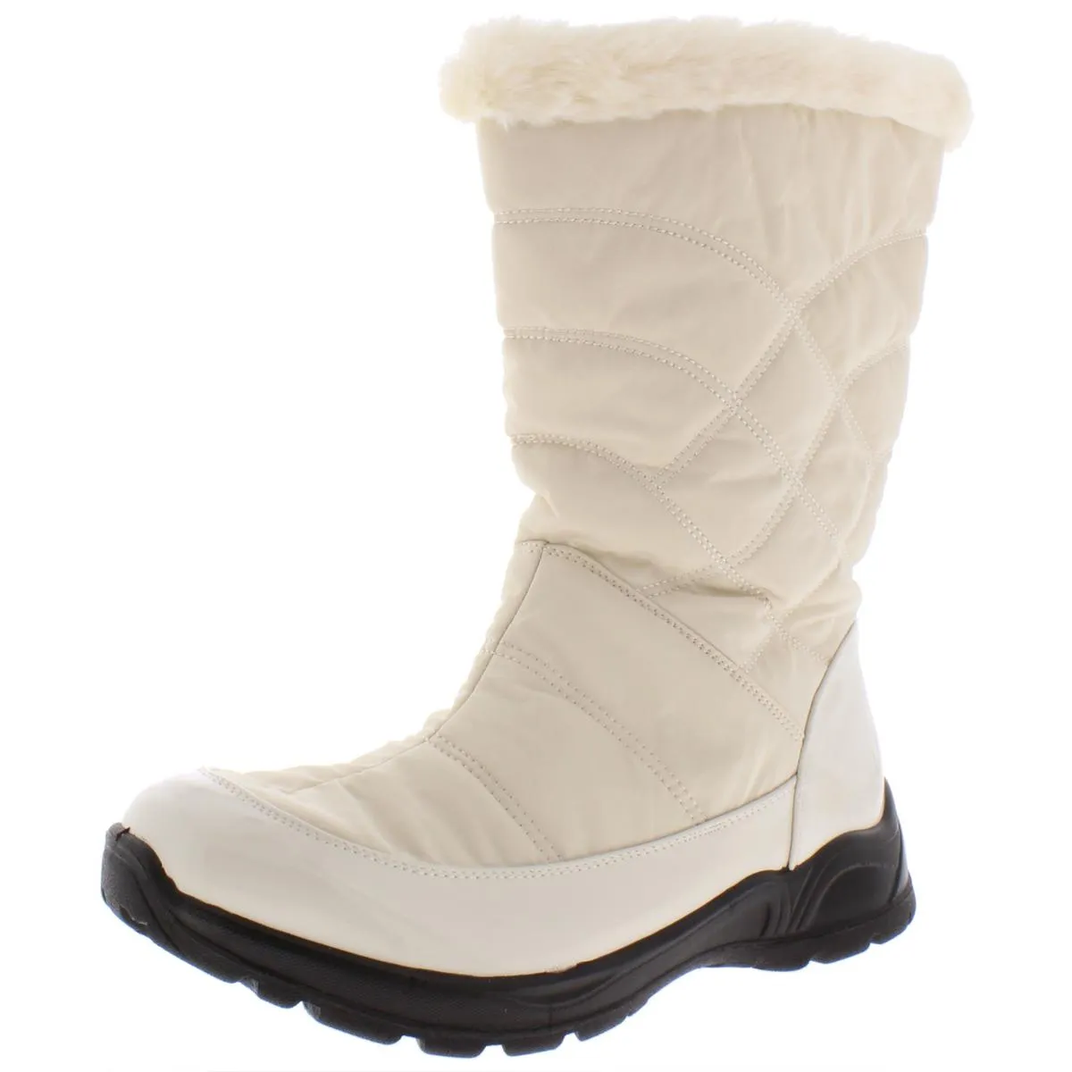 Cuddle Womens Quilted Faux Fur Winter Boots