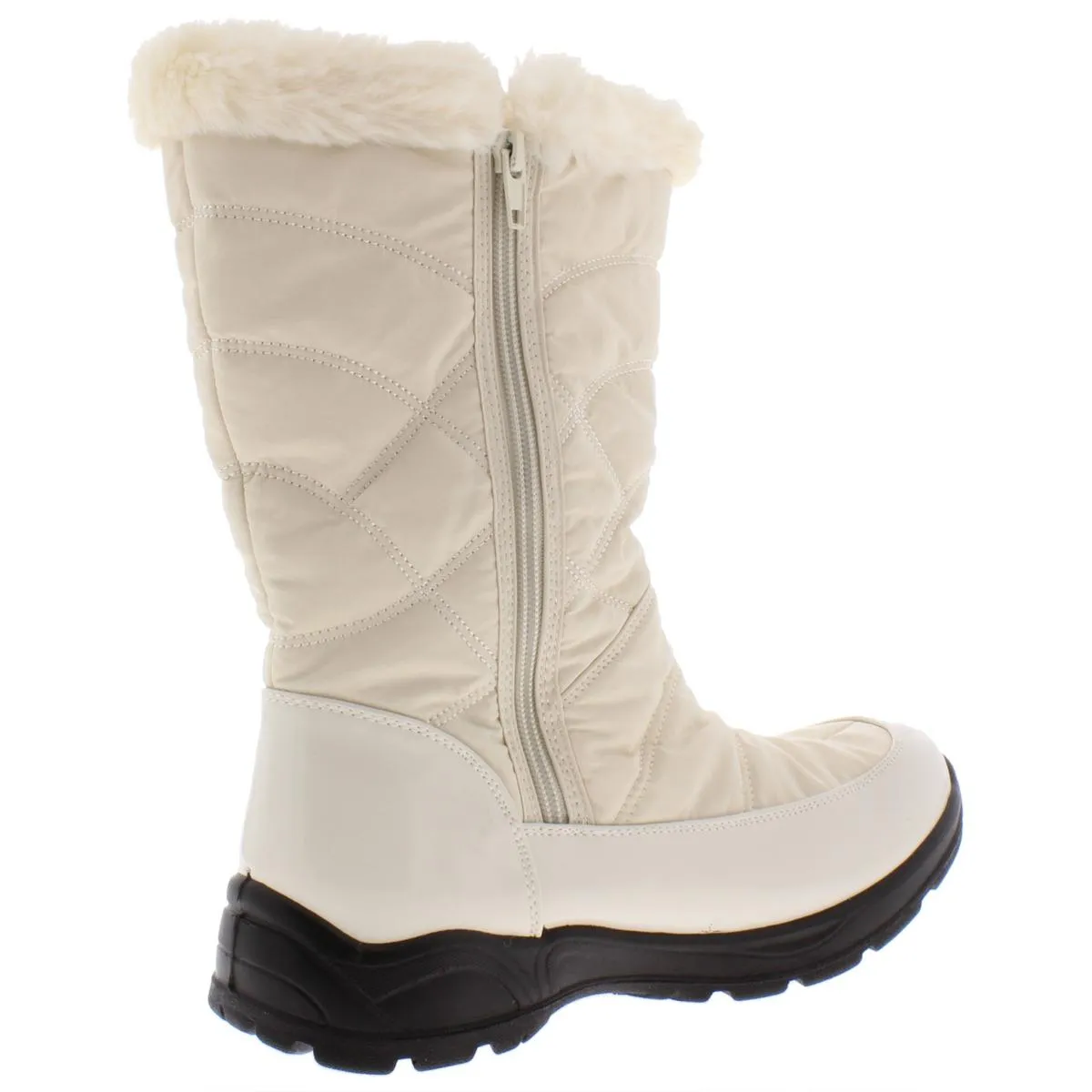 Cuddle Womens Quilted Faux Fur Winter Boots