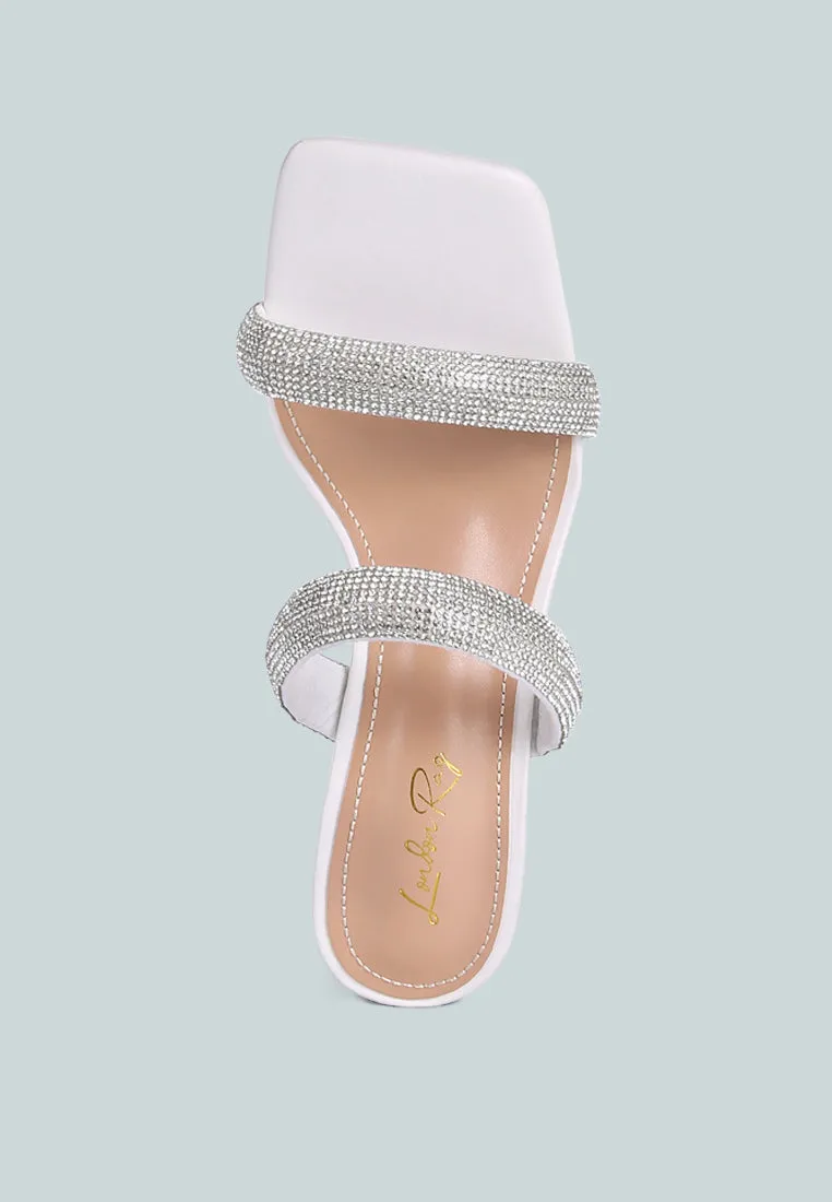 dolls rhinestone embellished slider sandals