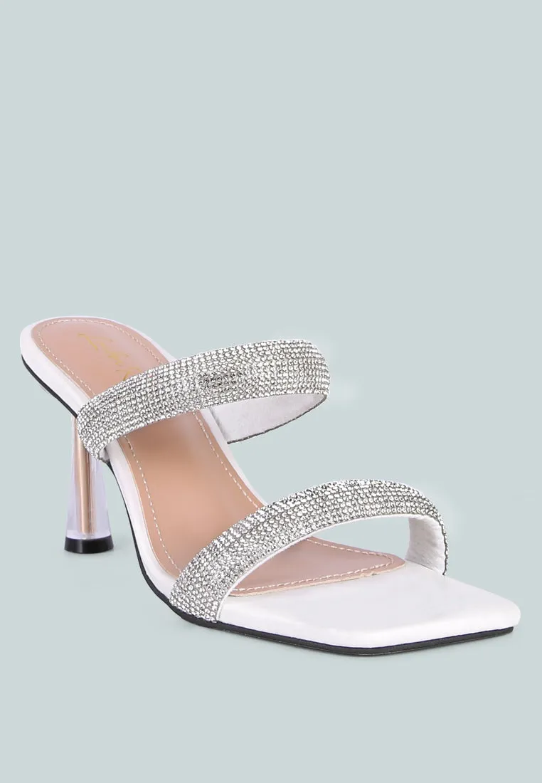 dolls rhinestone embellished slider sandals
