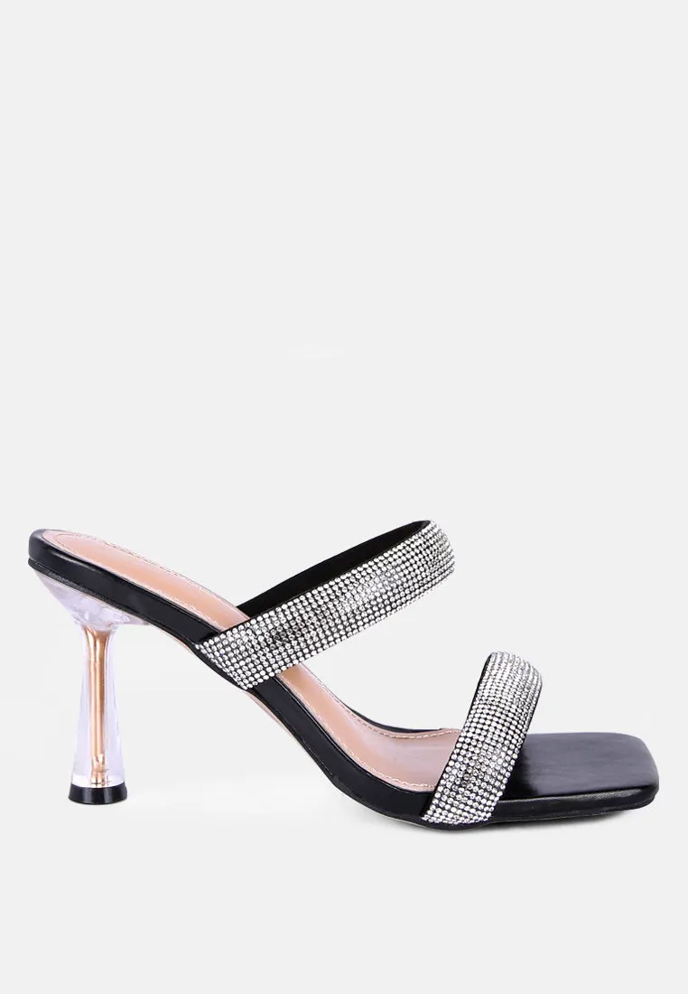 dolls rhinestone embellished slider sandals