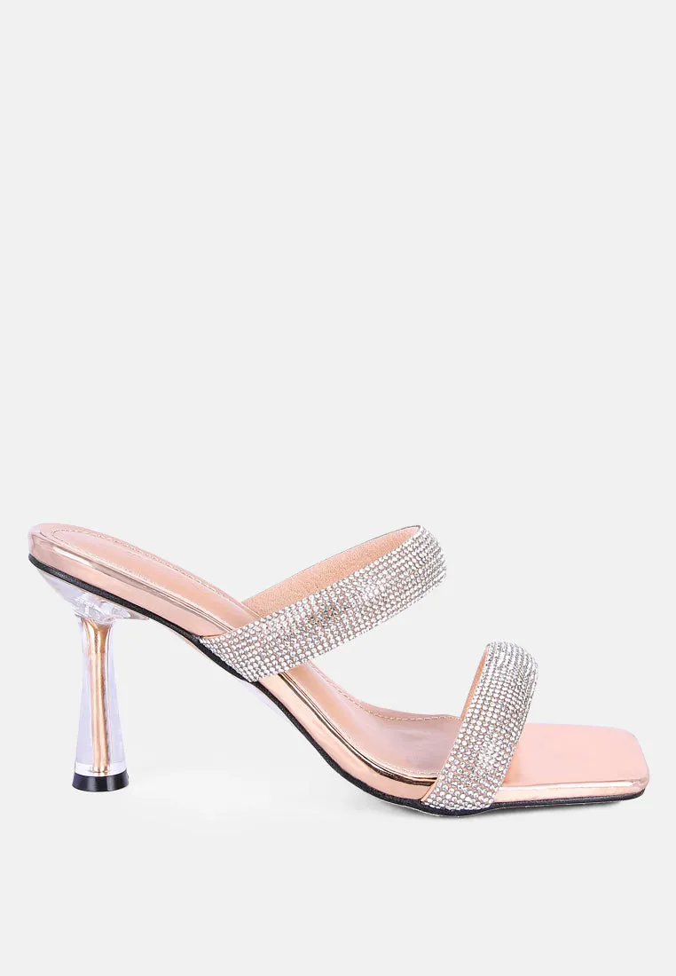 dolls rhinestone embellished slider sandals