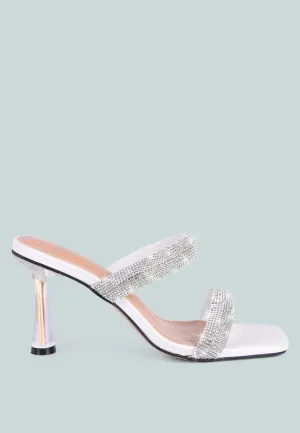 dolls rhinestone embellished slider sandals