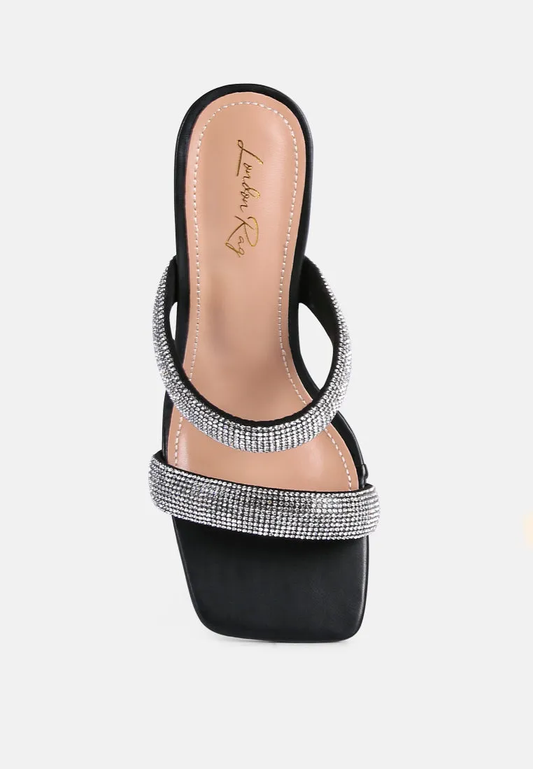 dolls rhinestone embellished slider sandals