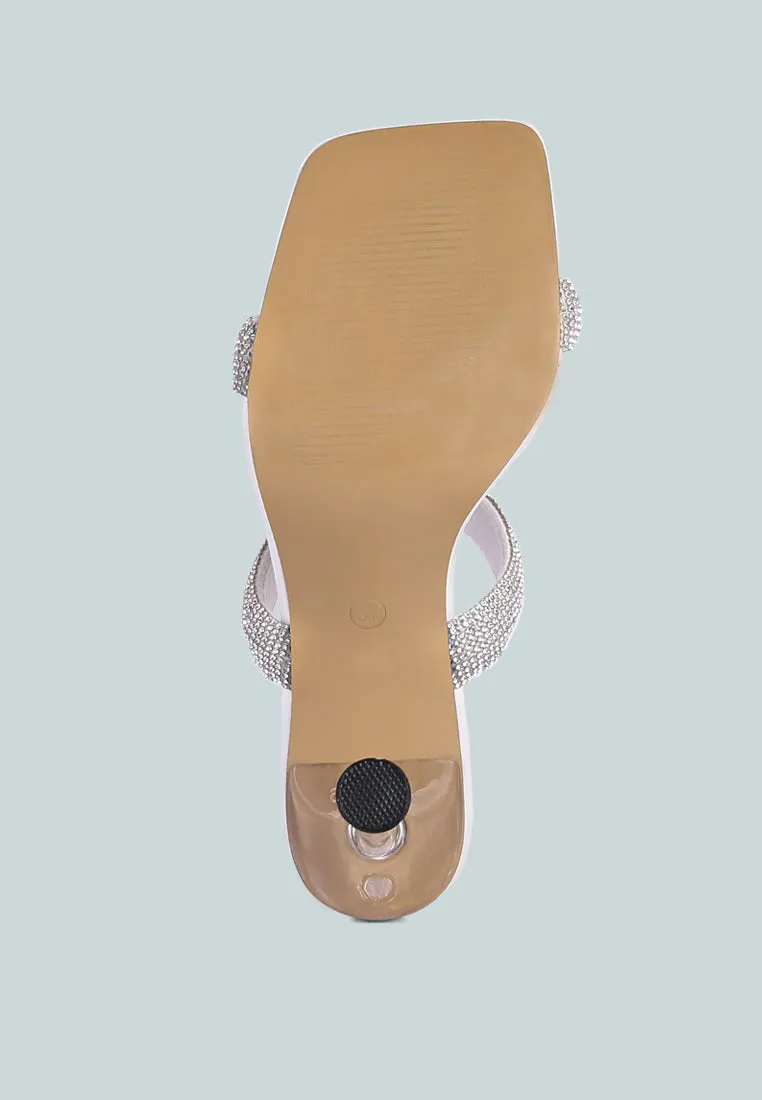 dolls rhinestone embellished slider sandals