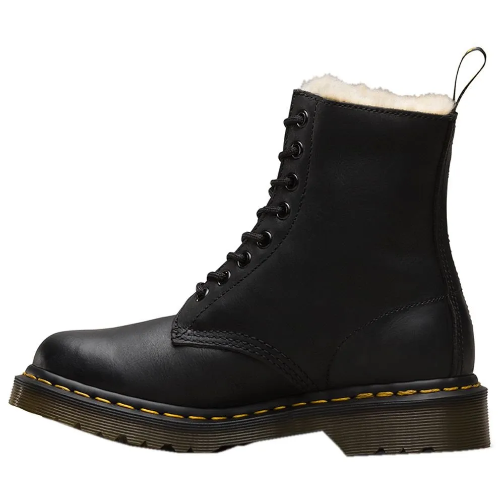 Dr. Martens 1460 Serena Faux Fur Lined Burnished Woyming Leather Women's Ankle Boots