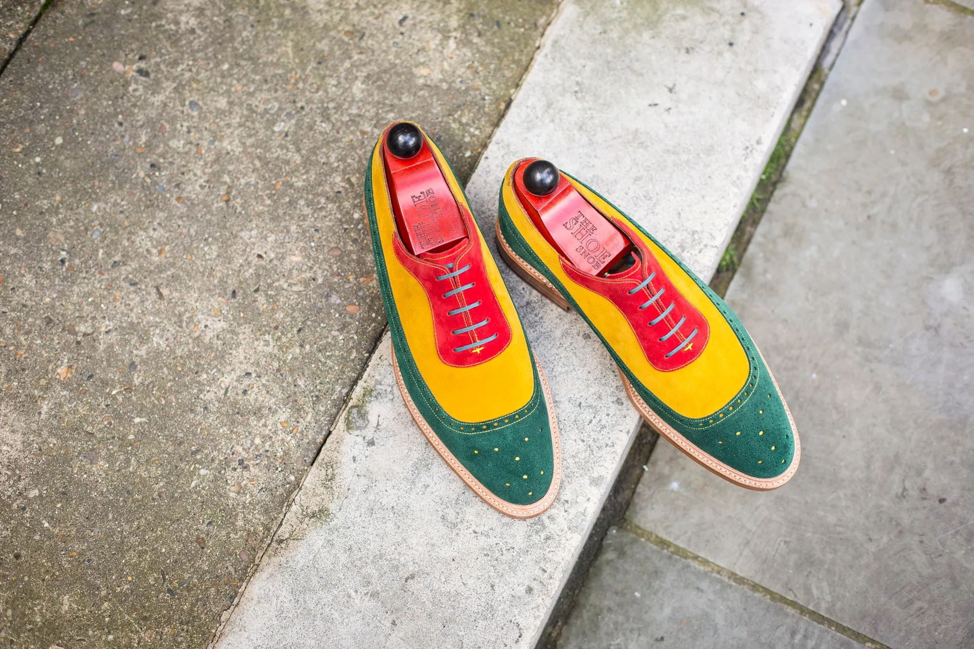 Edmonds - MTO - Green, Red, Yellow Suede - TMG Last - Storm Welt - Natural Double Leather Sole