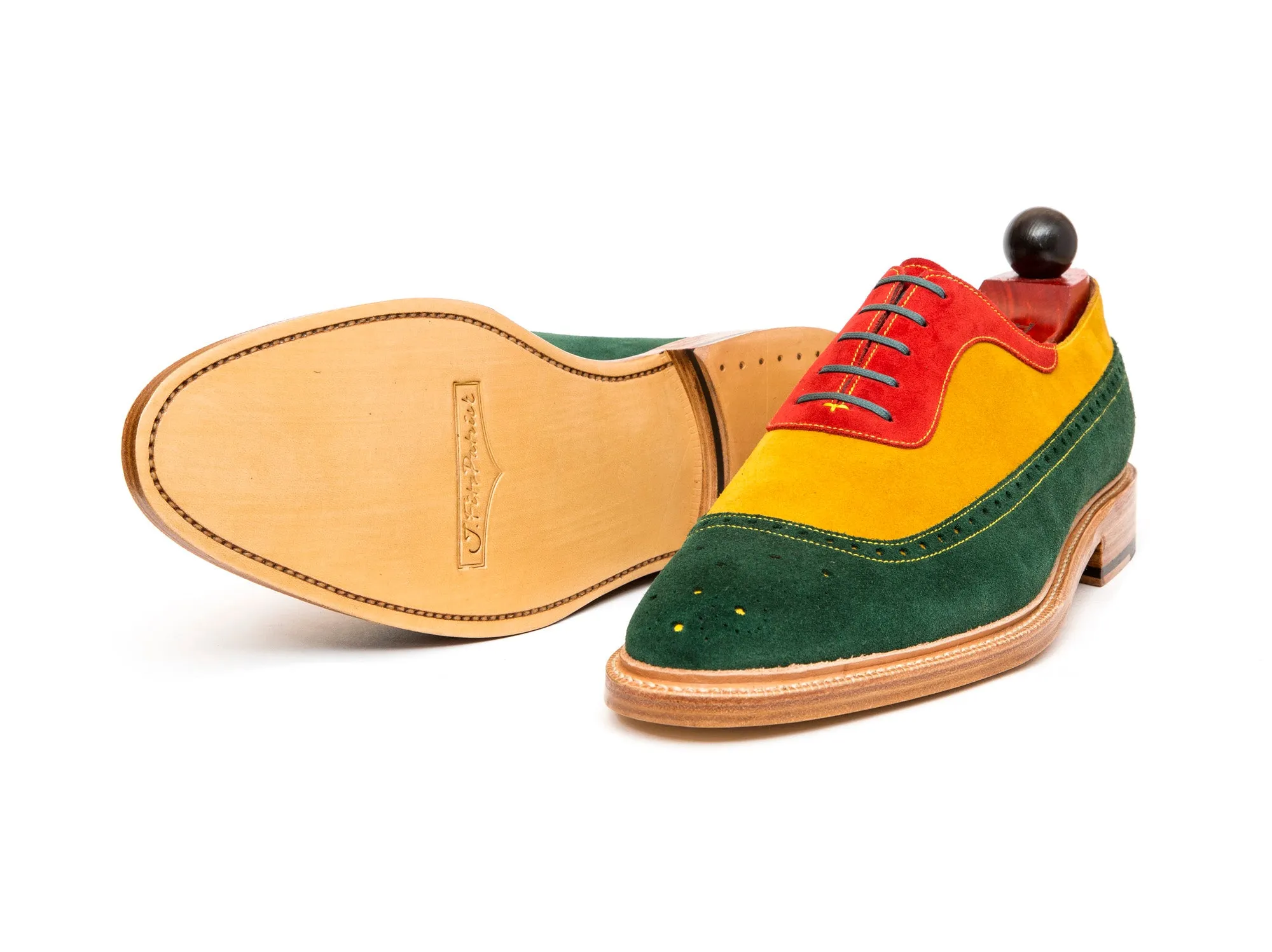 Edmonds - MTO - Green, Red, Yellow Suede - TMG Last - Storm Welt - Natural Double Leather Sole