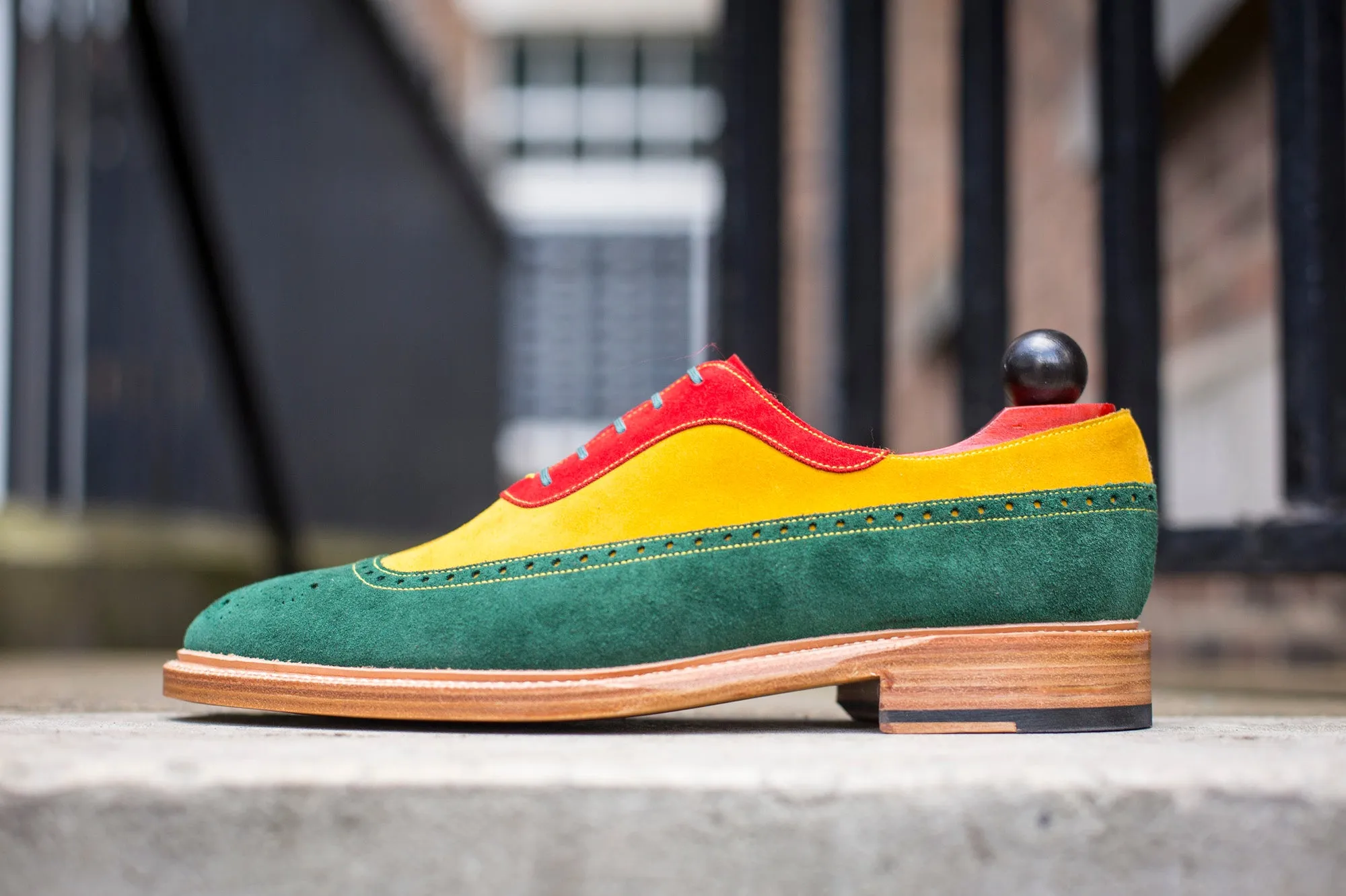 Edmonds - MTO - Green, Red, Yellow Suede - TMG Last - Storm Welt - Natural Double Leather Sole