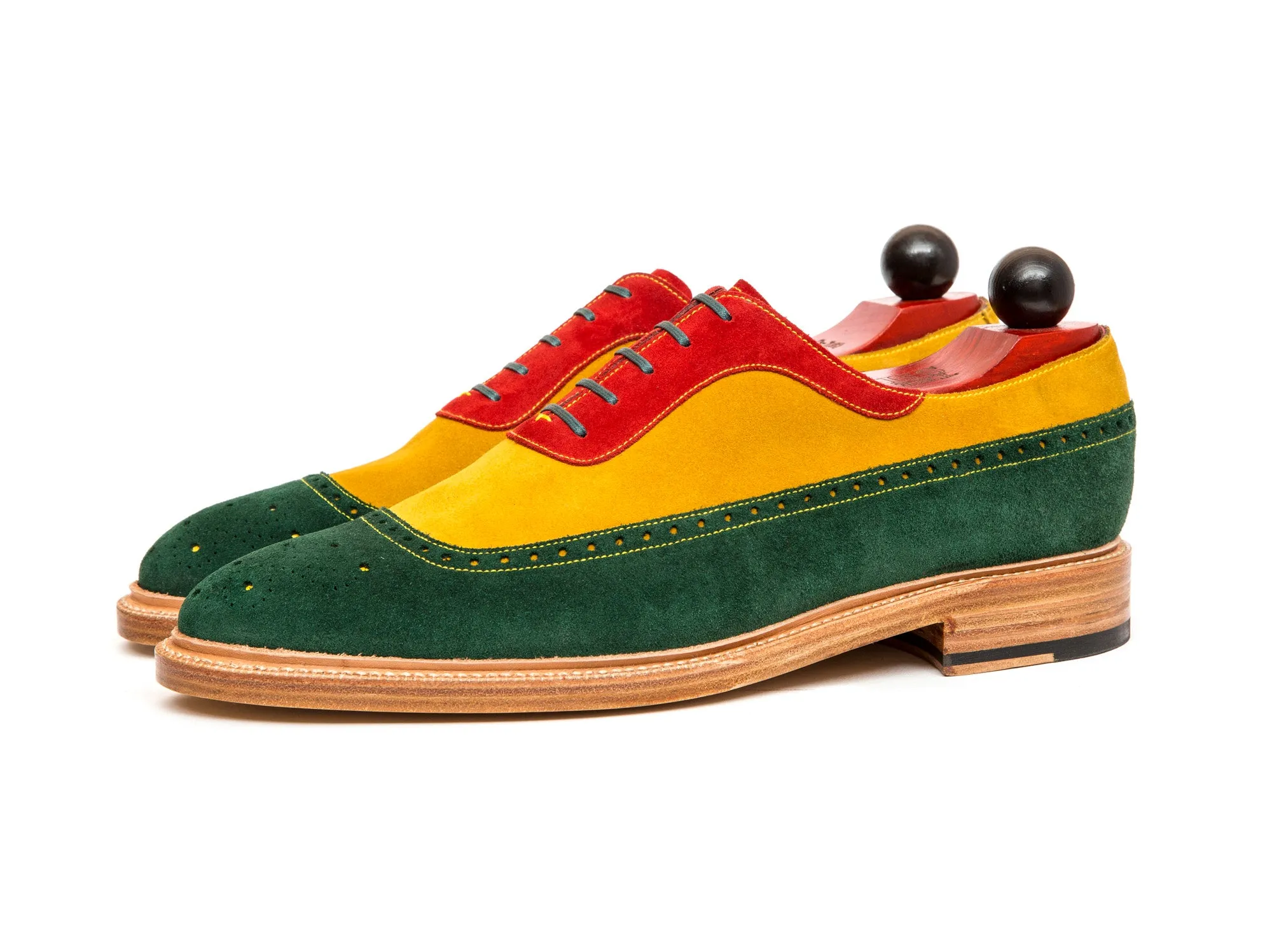 Edmonds - MTO - Green, Red, Yellow Suede - TMG Last - Storm Welt - Natural Double Leather Sole