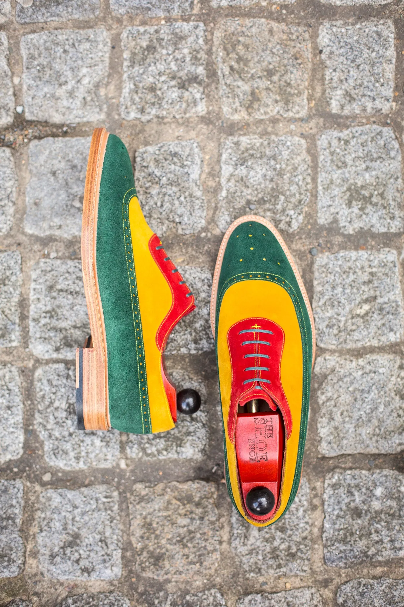 Edmonds - MTO - Green, Red, Yellow Suede - TMG Last - Storm Welt - Natural Double Leather Sole