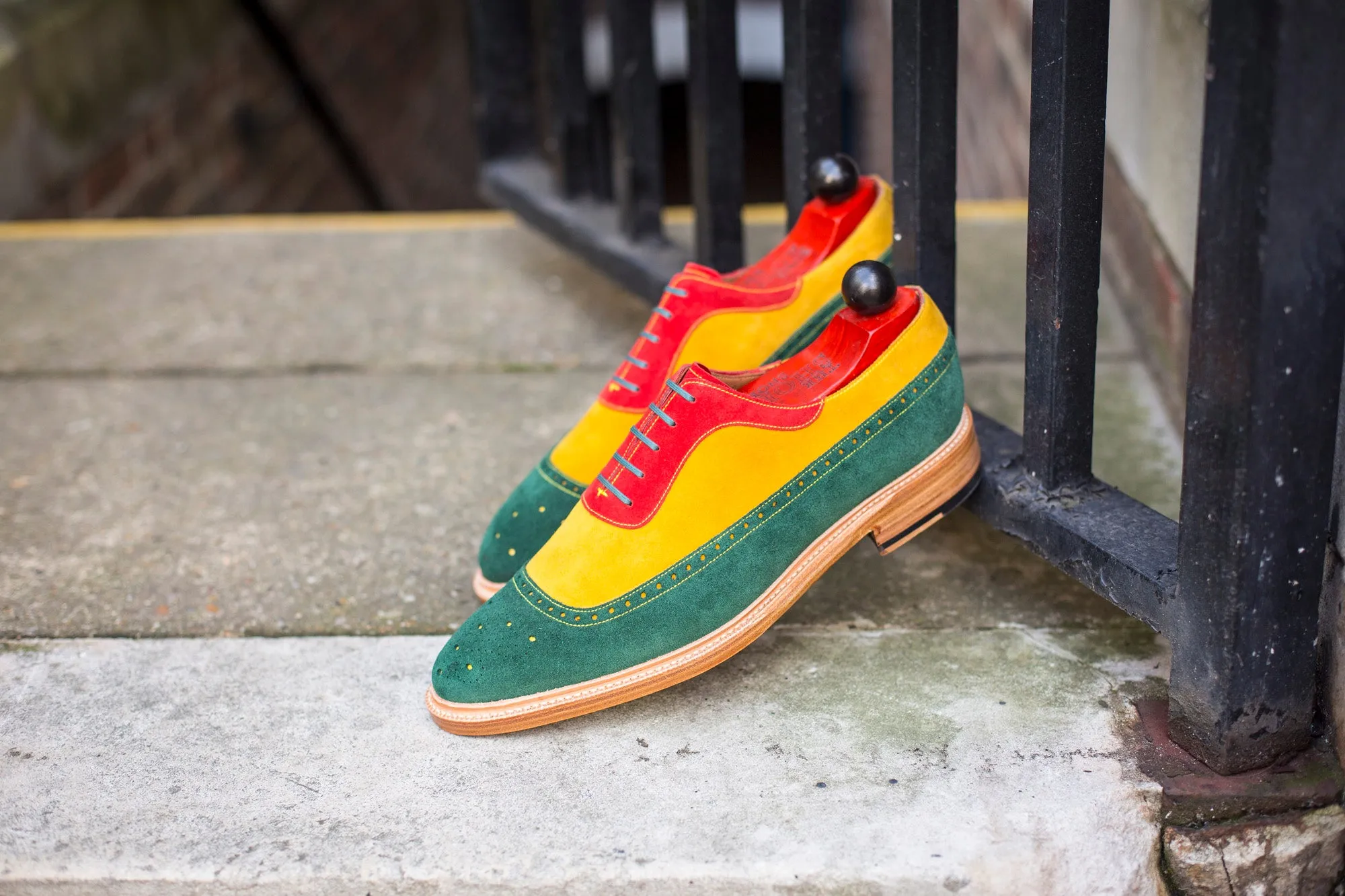 Edmonds - MTO - Green, Red, Yellow Suede - TMG Last - Storm Welt - Natural Double Leather Sole