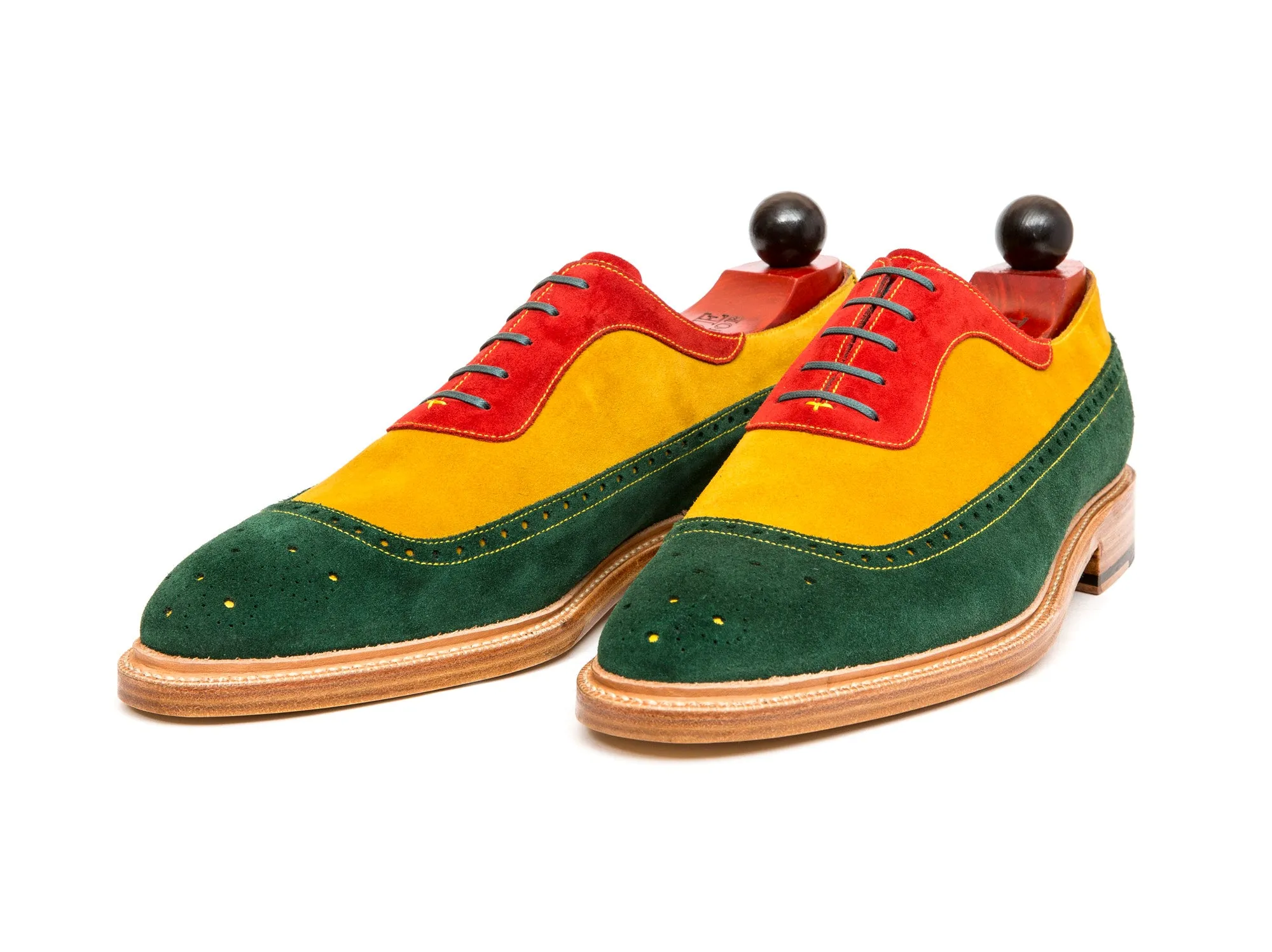 Edmonds - MTO - Green, Red, Yellow Suede - TMG Last - Storm Welt - Natural Double Leather Sole