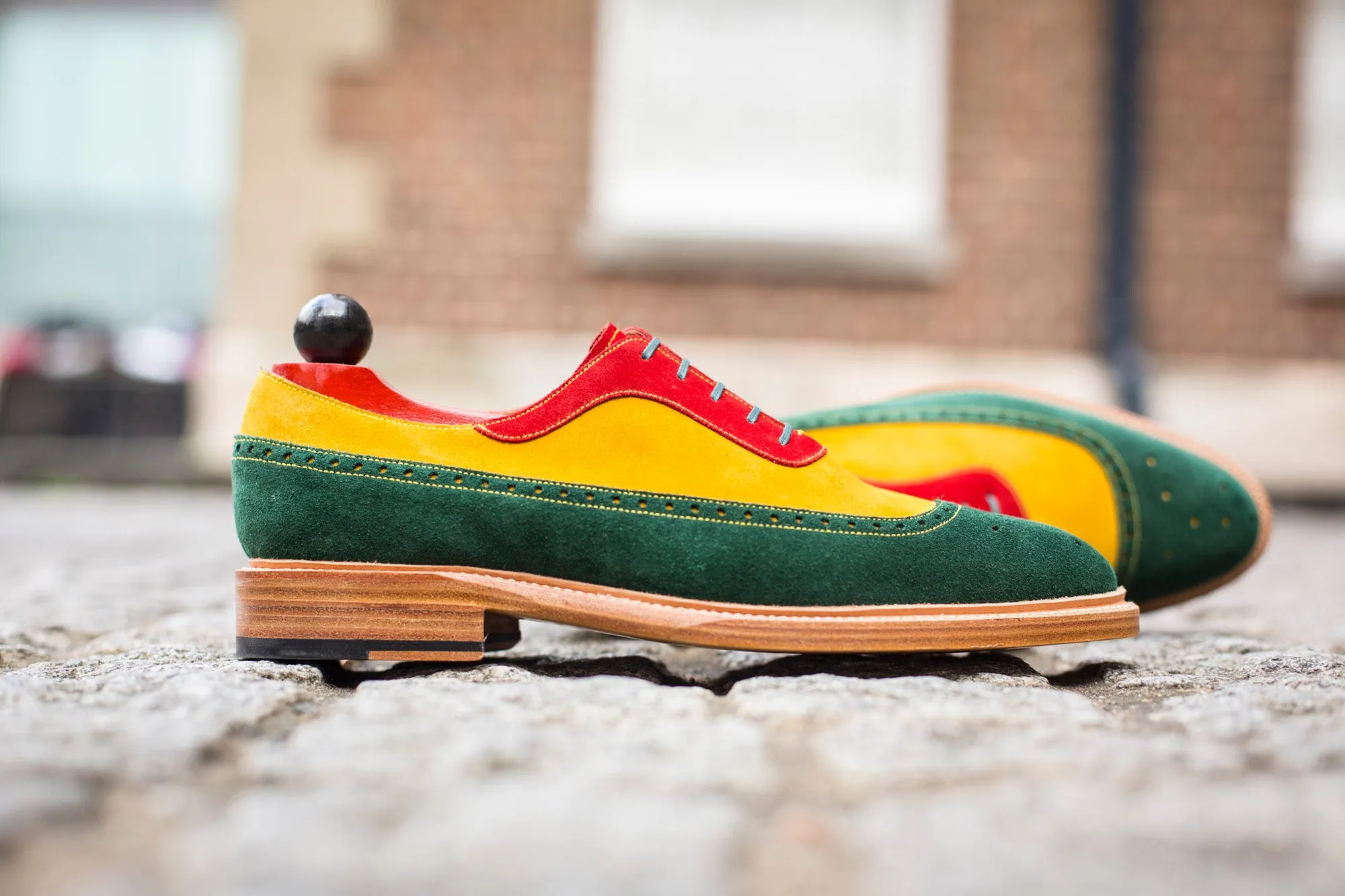 Edmonds - MTO - Green, Red, Yellow Suede - TMG Last - Storm Welt - Natural Double Leather Sole