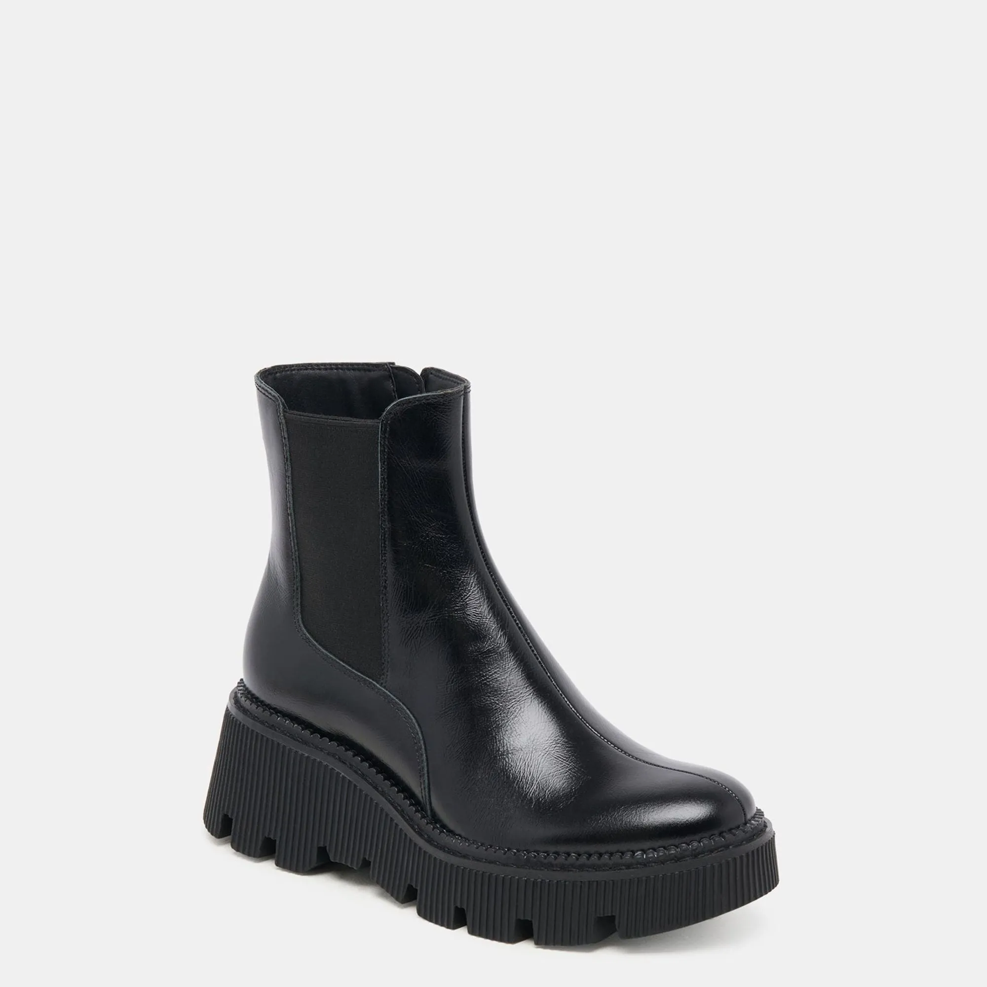 Emmet H2o Wide Boots Midnight Crinkle Patent