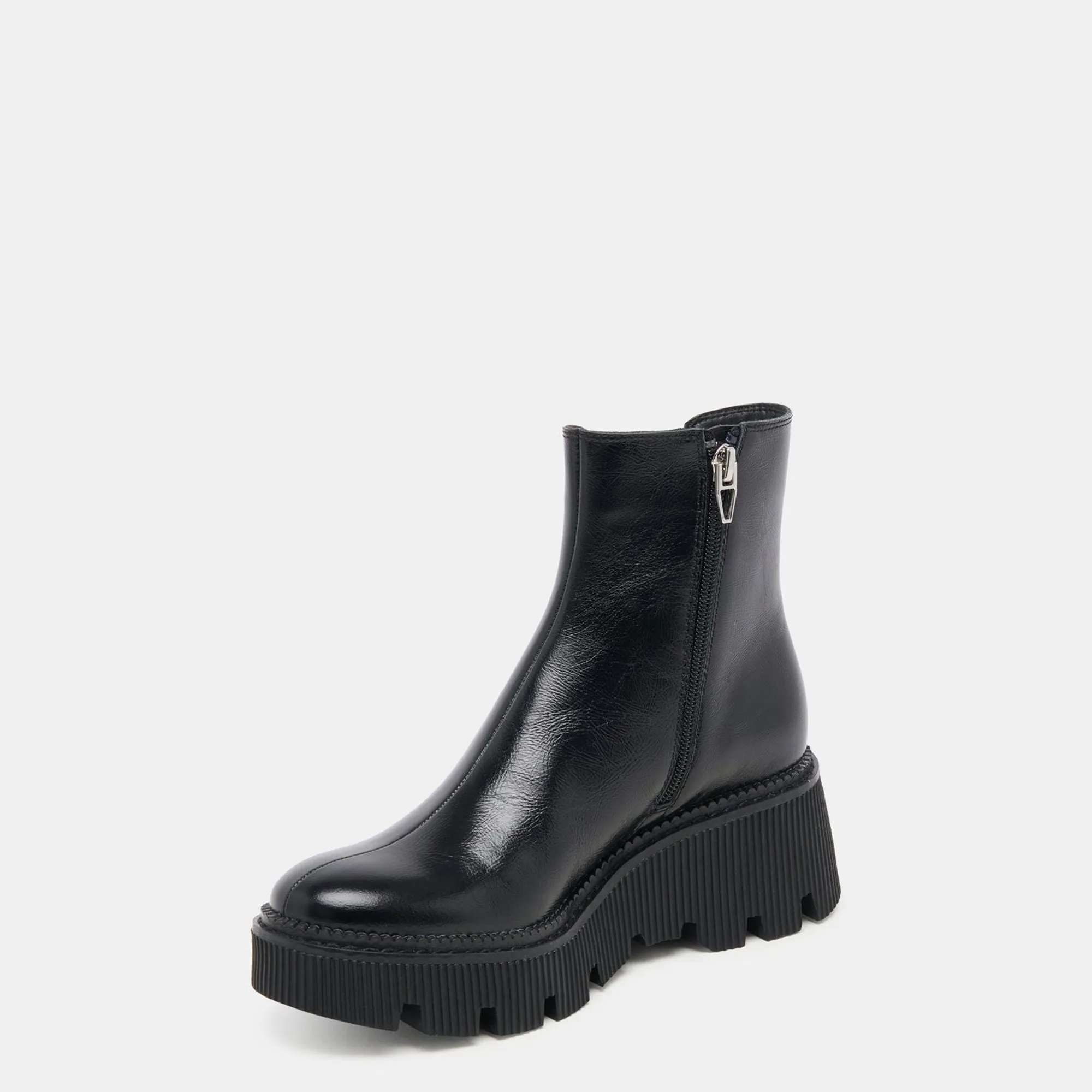 Emmet H2o Wide Boots Midnight Crinkle Patent