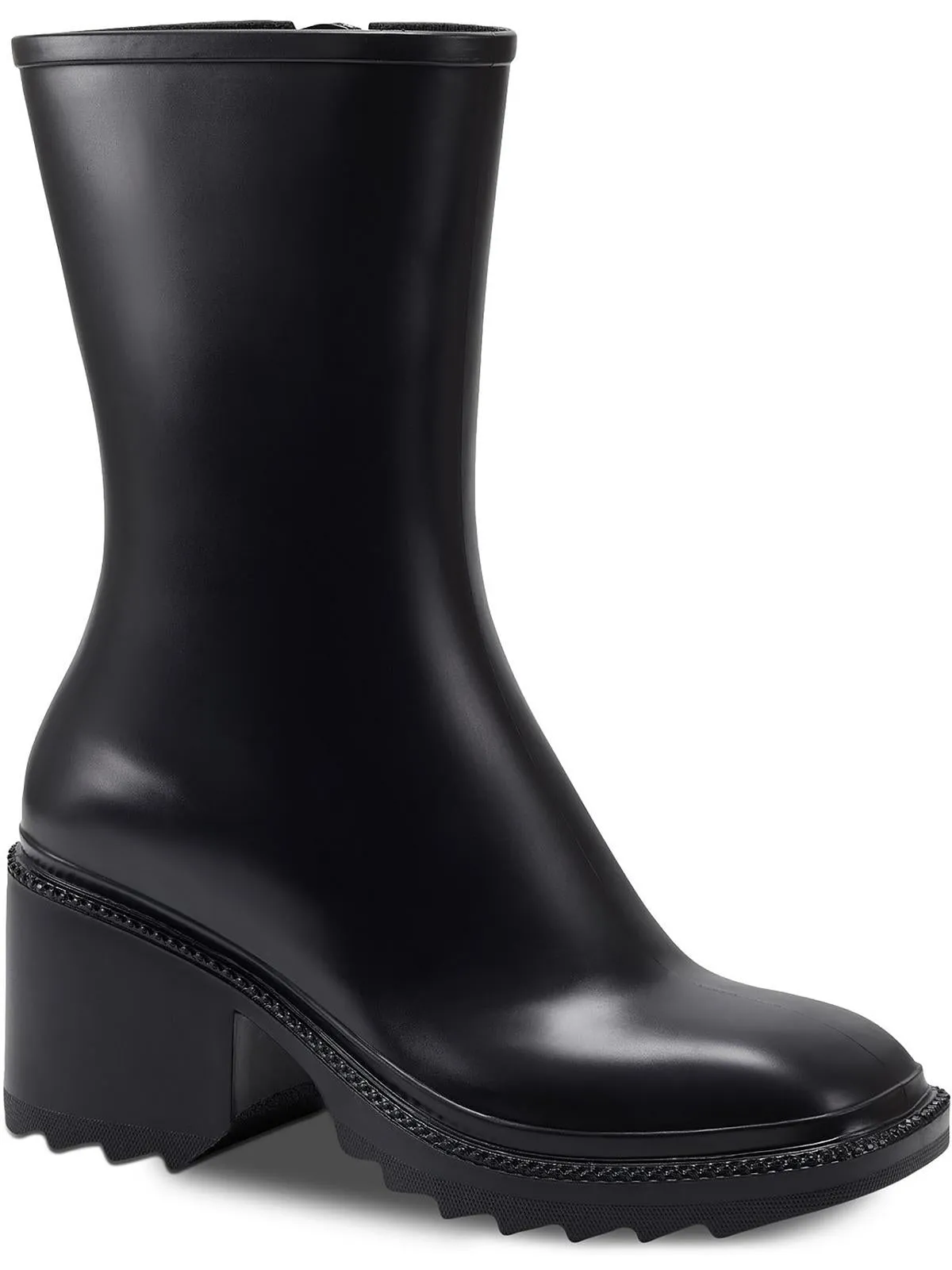 Everett Womens Faux Leather Outdoor Rain Boots