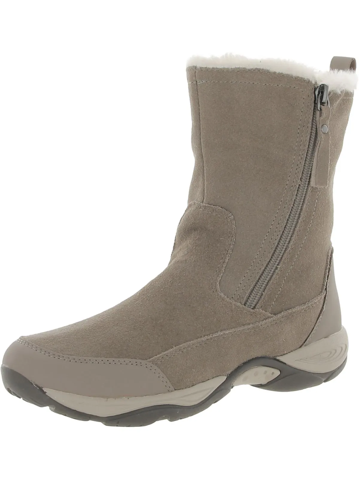 Exparunn Womens Suede Faux Fur Winter & Snow Boots