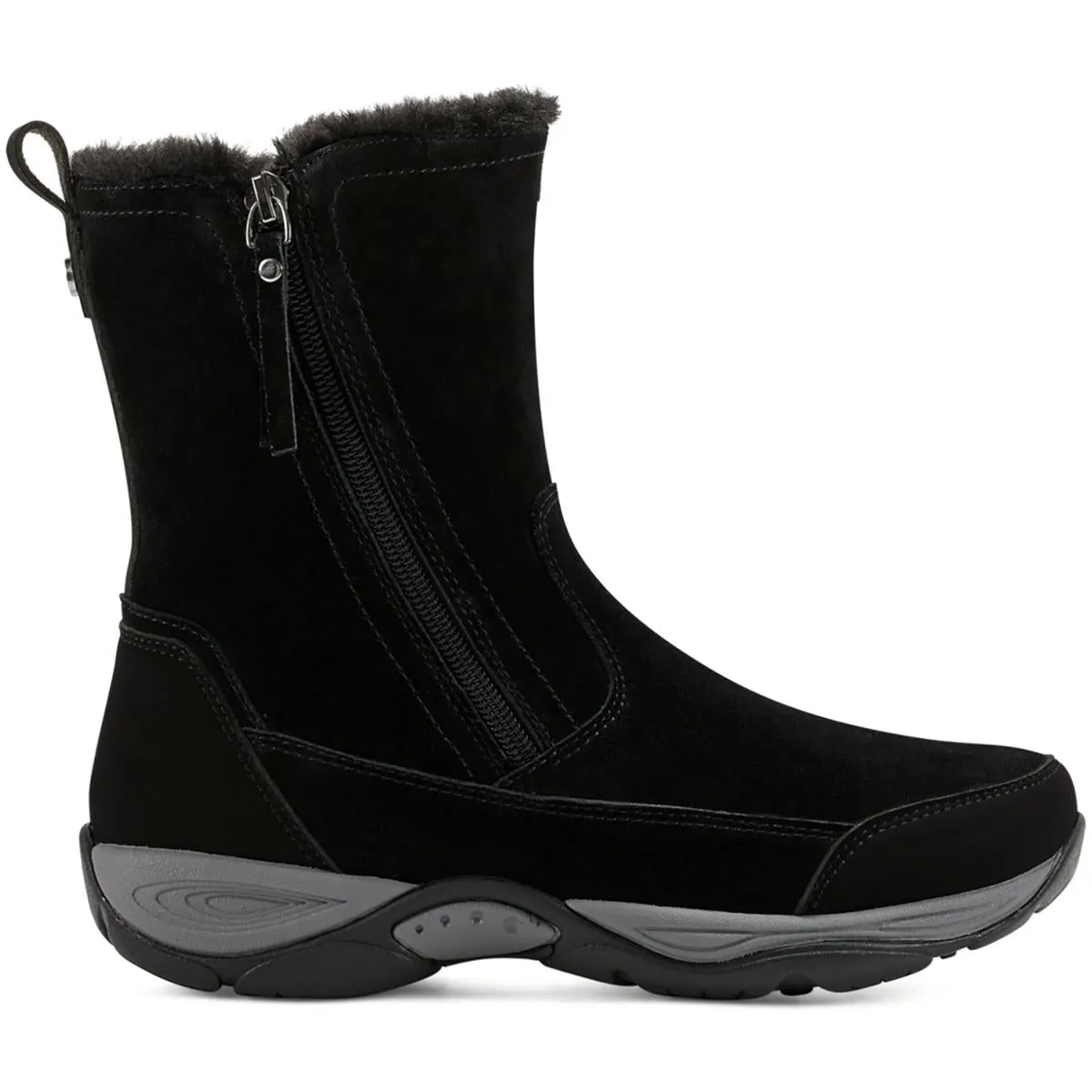 Exparunn Womens Suede Faux Fur Winter & Snow Boots