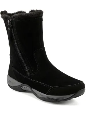 Exparunn Womens Suede Faux Fur Winter & Snow Boots