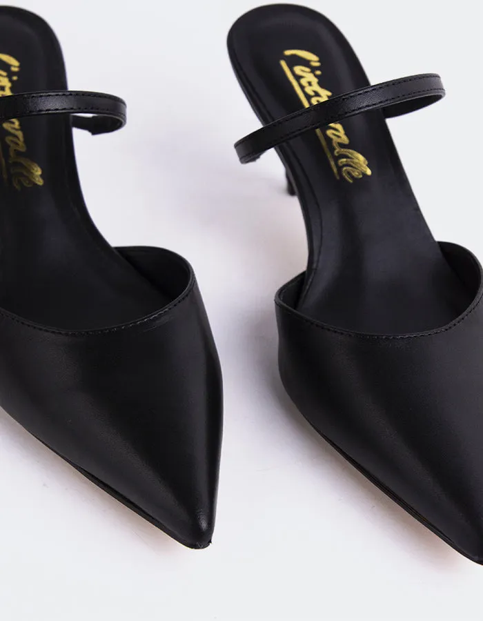 Forsythia Black Leather
