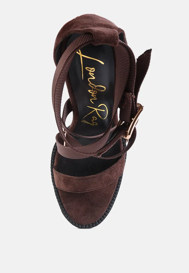 fresh daisy harness straps block heel sandals