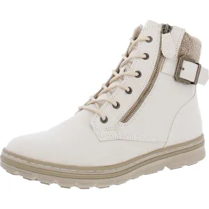 Kelsie Womens Faux Leather Sweater Winter Boots