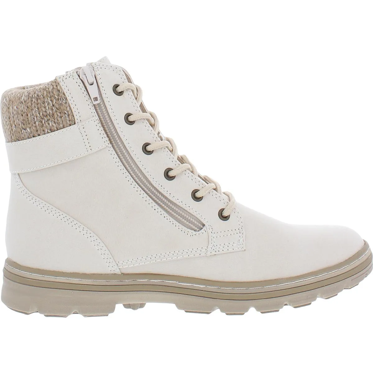 Kelsie Womens Faux Leather Sweater Winter Boots