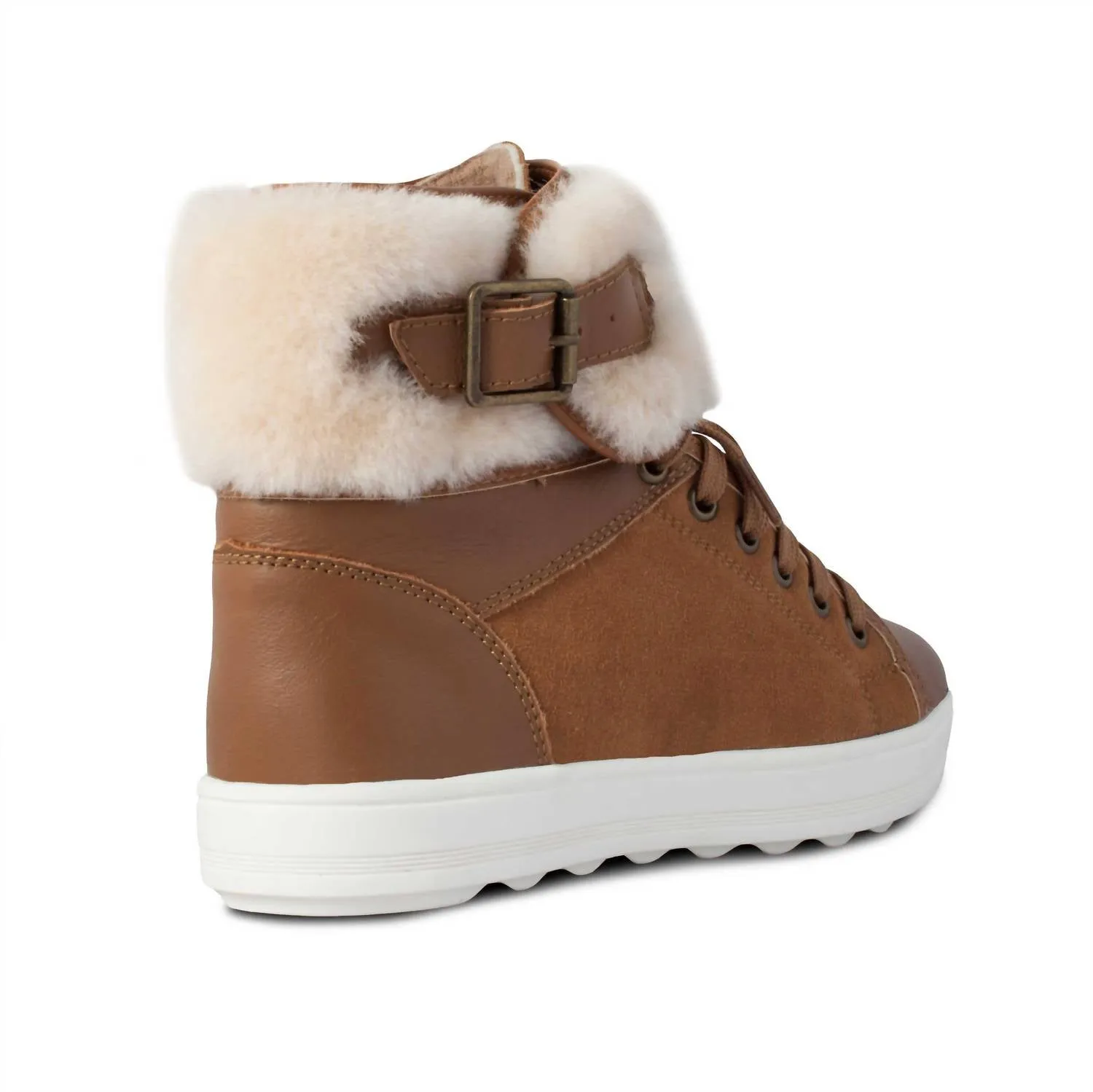 Ladies Champ Sheepskin Trimmed Boot In Brown