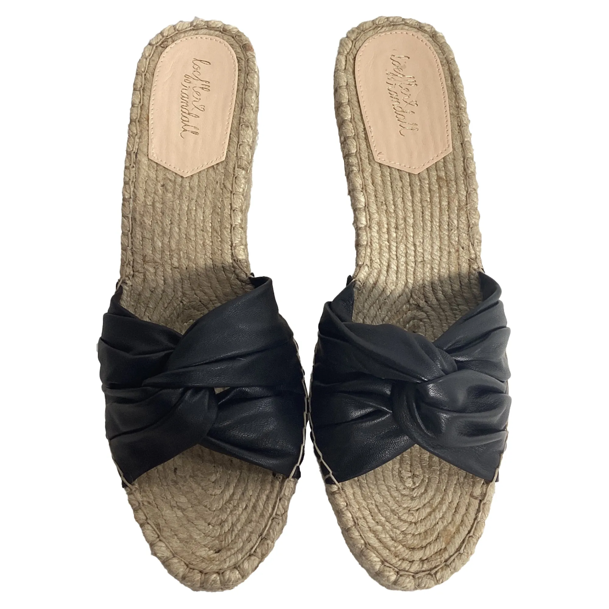 Loeffler Randall Wedge Espadrille Sandals in Black Leather