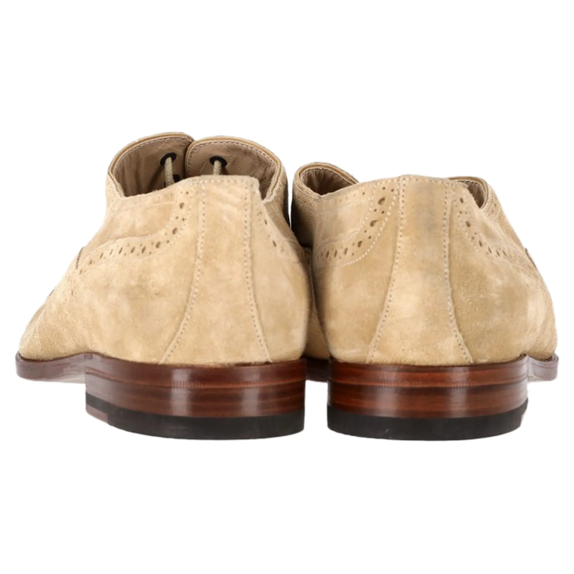 Manolo Blahnik Witney Cap Toe Oxfords in Light Beige Suede