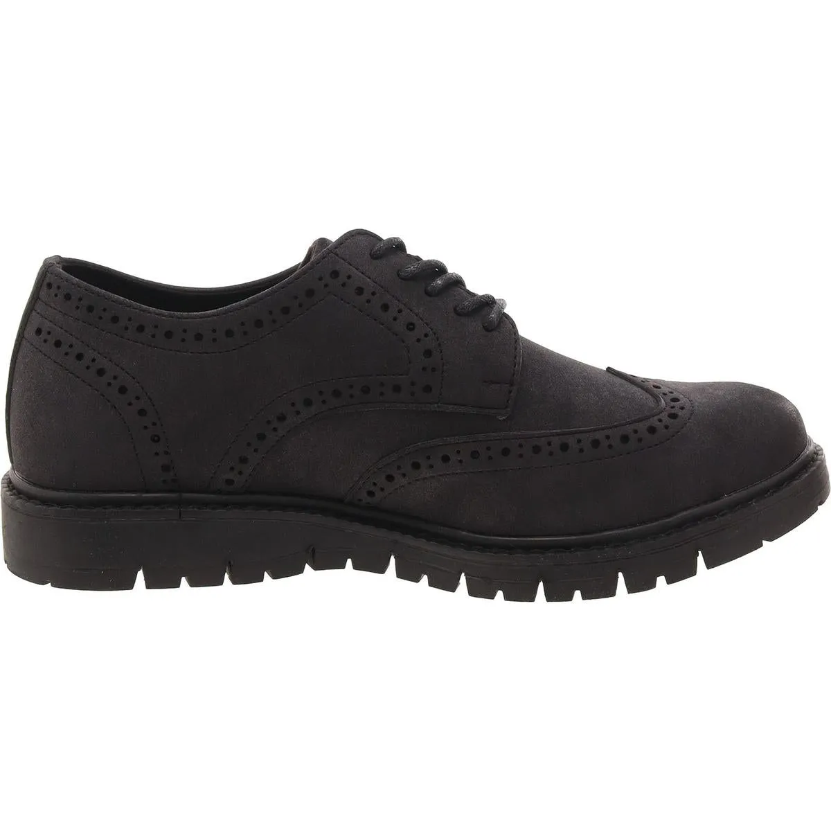 Manti Mens Faux Leather Wing Tip Oxfords