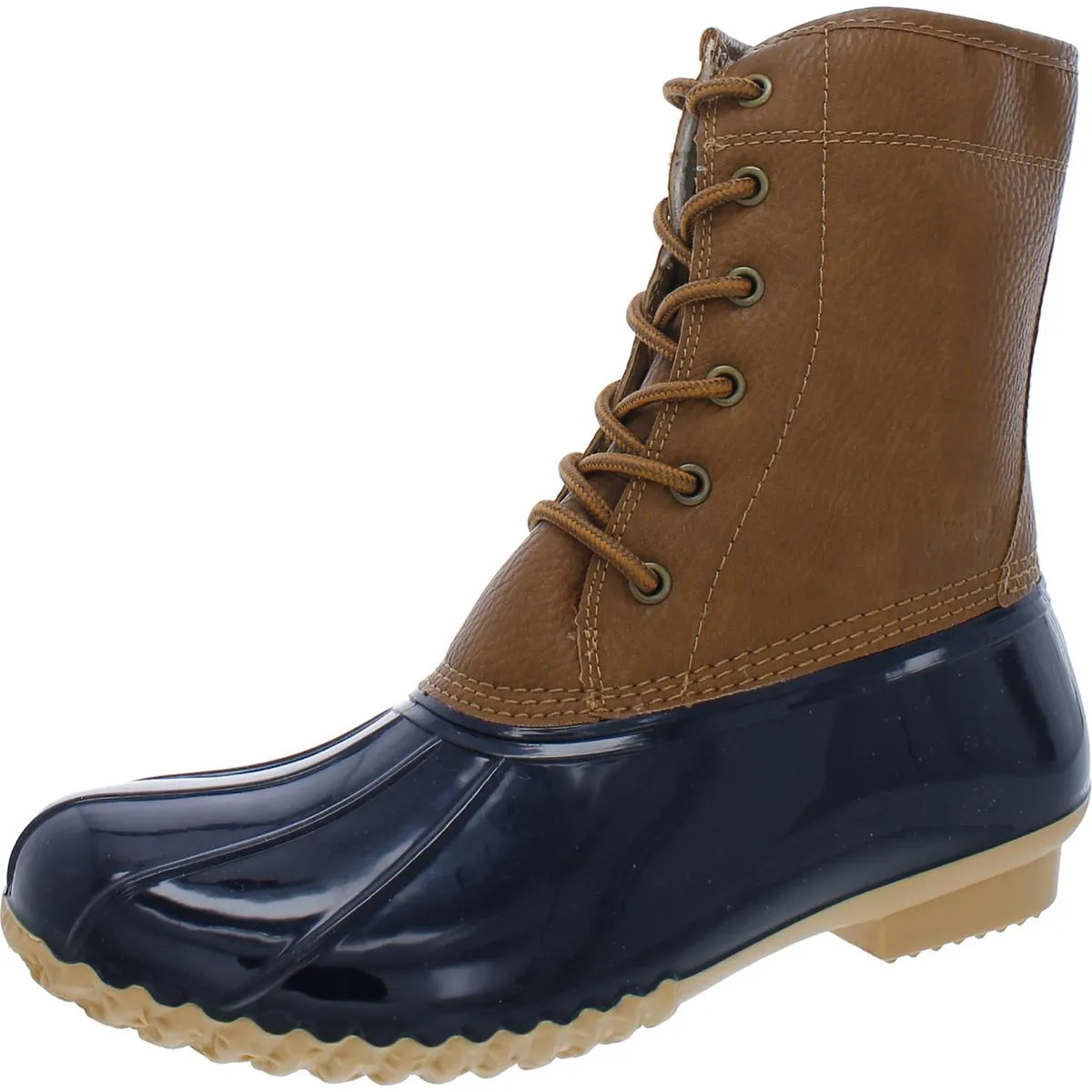 Maplewood Womens Faux Leather Lace-Up Rain Boots