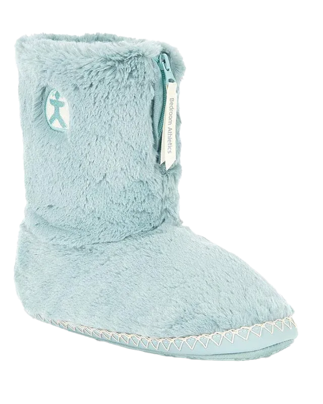 Marilyn Classic Faux Fur Slipper Boots in Seafoam