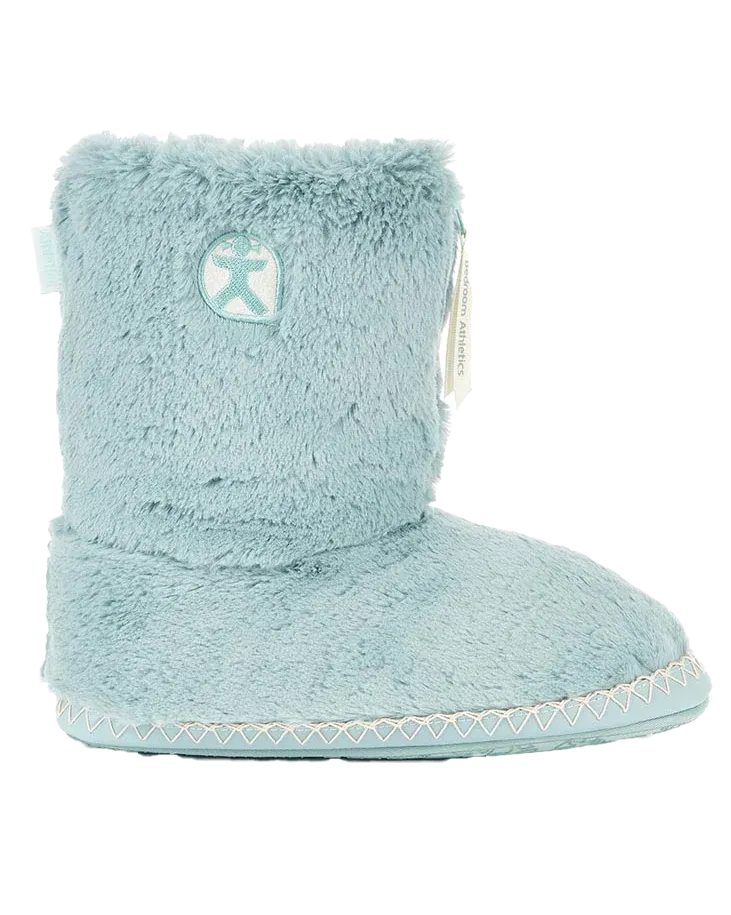 Marilyn Classic Faux Fur Slipper Boots in Seafoam