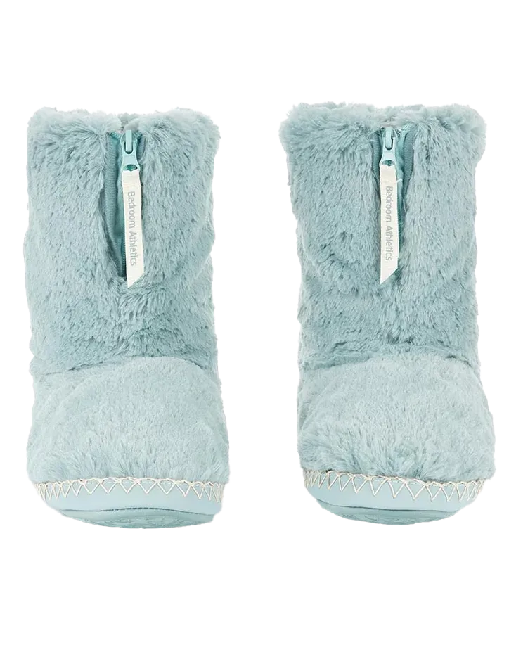 Marilyn Classic Faux Fur Slipper Boots in Seafoam