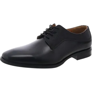 Mens Lace-Up Faux Leather Oxfords