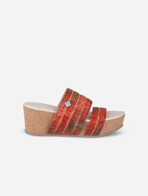 My Cork Vegan Wedge Sandals | Brick