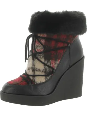 Myina Womens Faux Leather Winter & Snow Boots