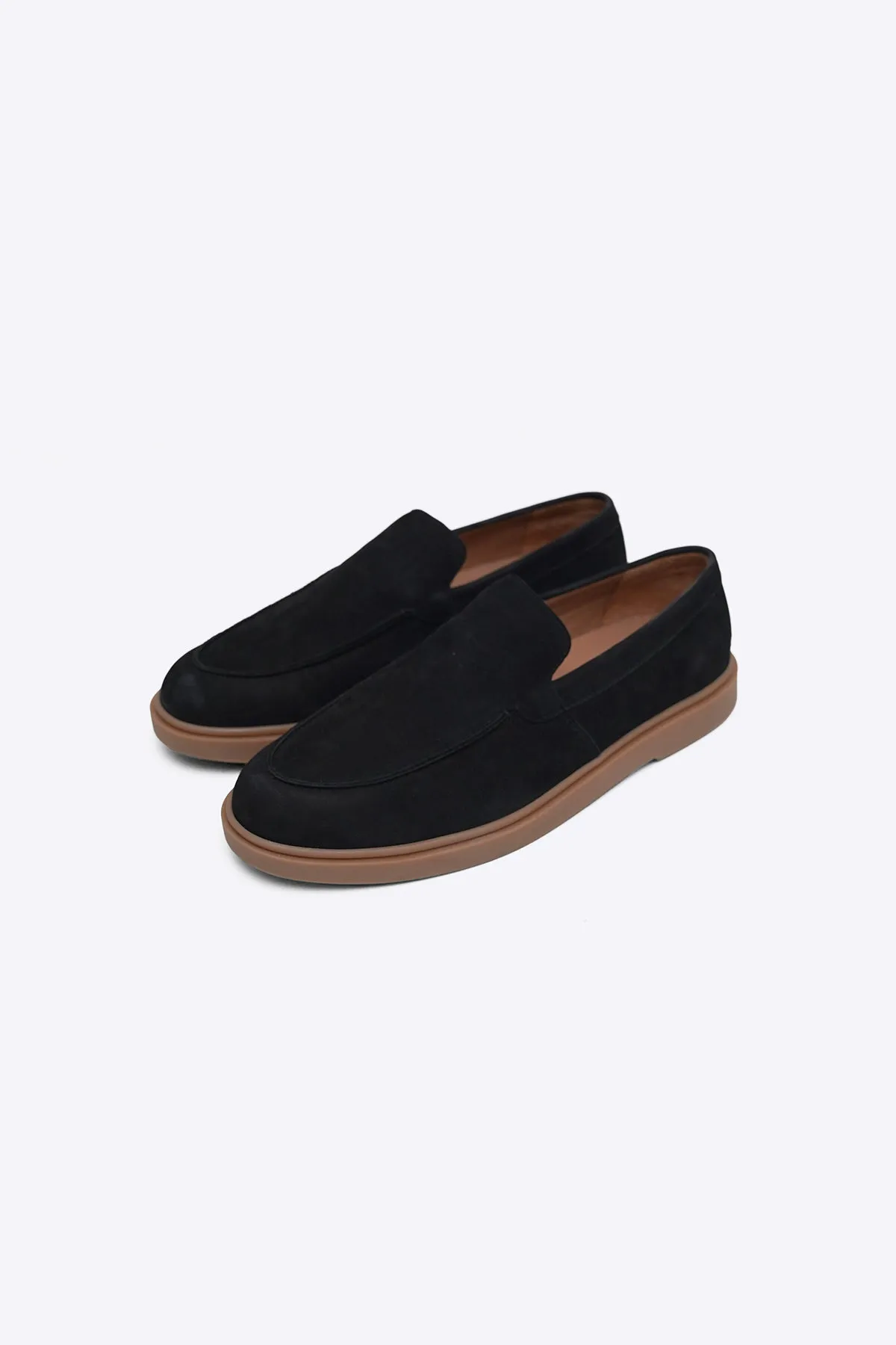 NUBUCK LEATHER SLIP-ON LOAFERS
