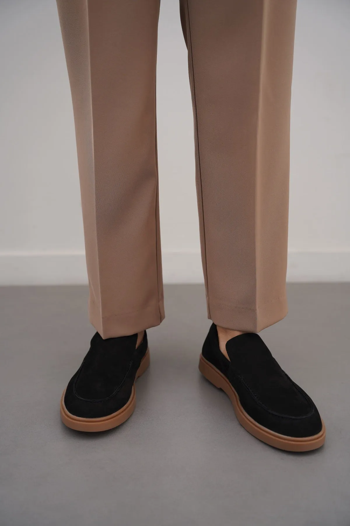 NUBUCK LEATHER SLIP-ON LOAFERS