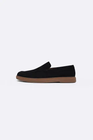 NUBUCK LEATHER SLIP-ON LOAFERS